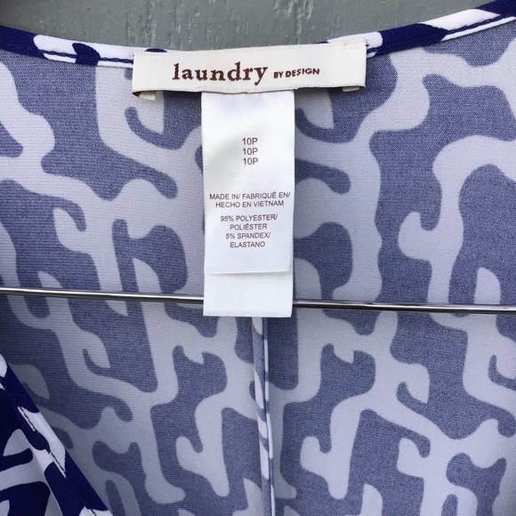 Laundry by Design Navy and White Abstract Dress Size 10P - Picture 5 of 11